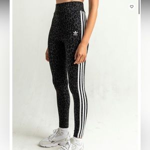 adidas Black Leopard Print Leggings